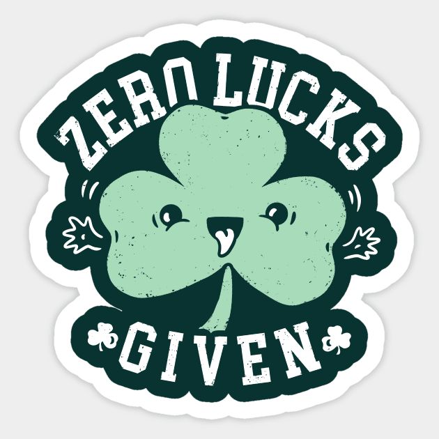 Zero Lucks Given St Patrick's Day Shamrock Sticker by Boots